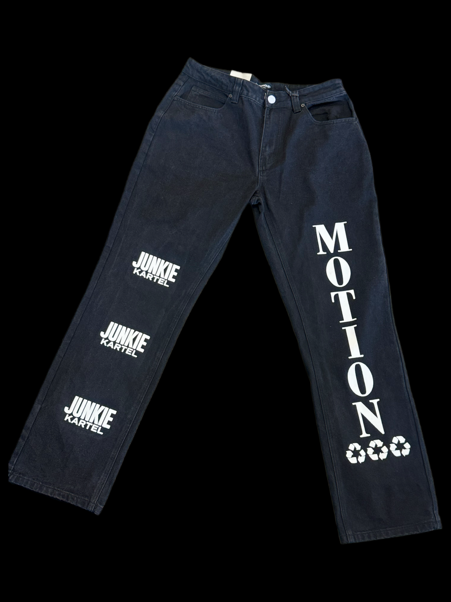 ALL BLACK BAGGY MOTION/JUNKIE KARTEL JEANS