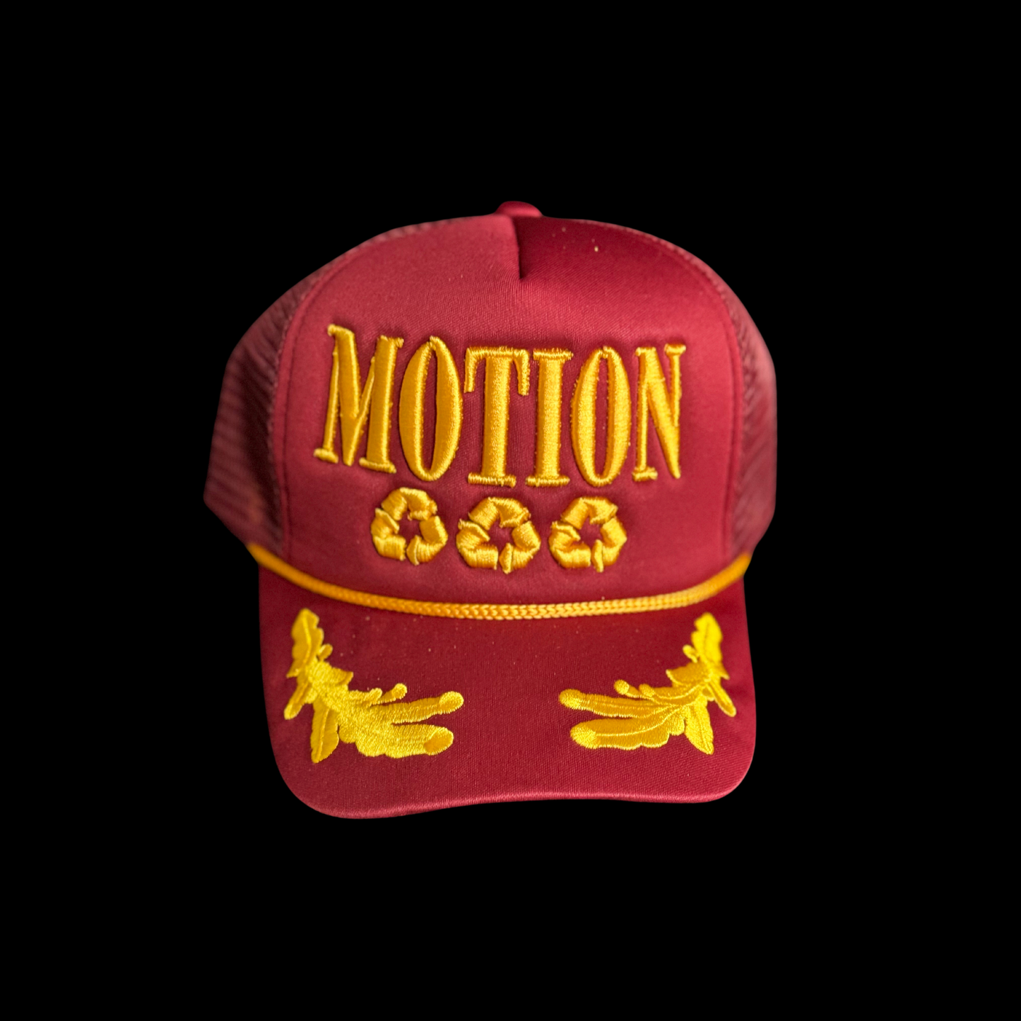 JUNKIE KARTEL MOTION HAT RED & GOLD EMBROIDERED