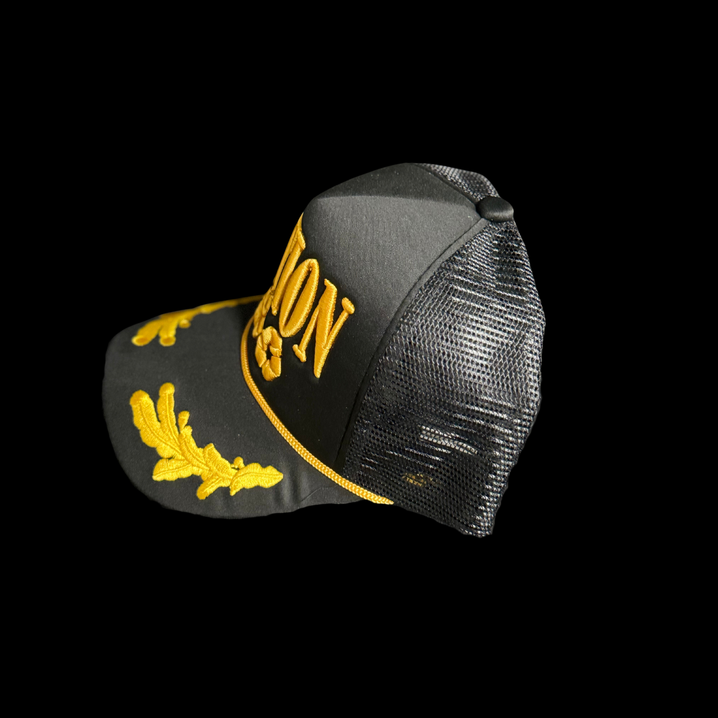 JUNKIE KARTEL MOTION HAT BLACK & GOLD EMBROIDERED