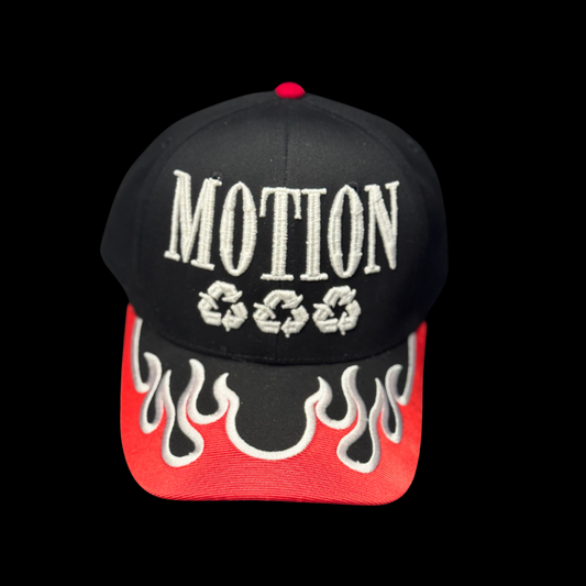 JUNKIE KARTEL MOTION HAT RED & BLACK FLAMES