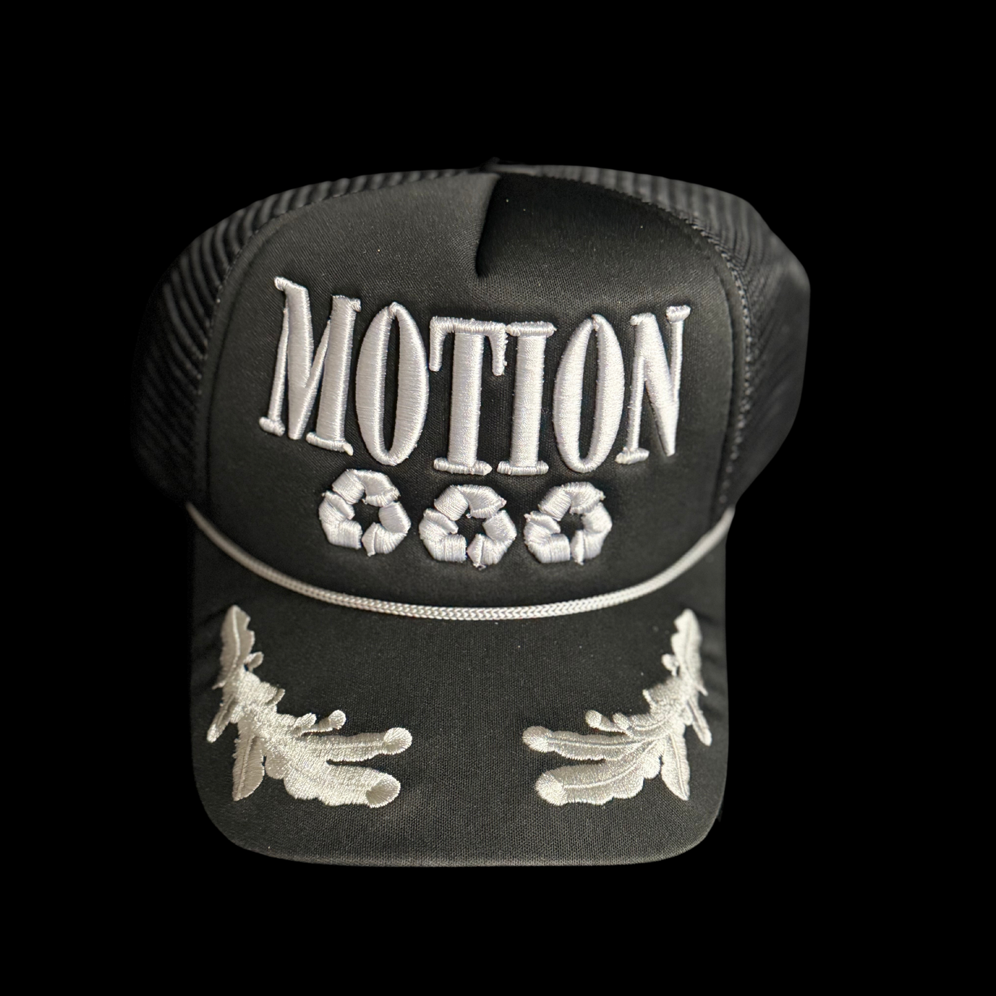 MOTION HAT BLACK & GREY EMBROIDERED