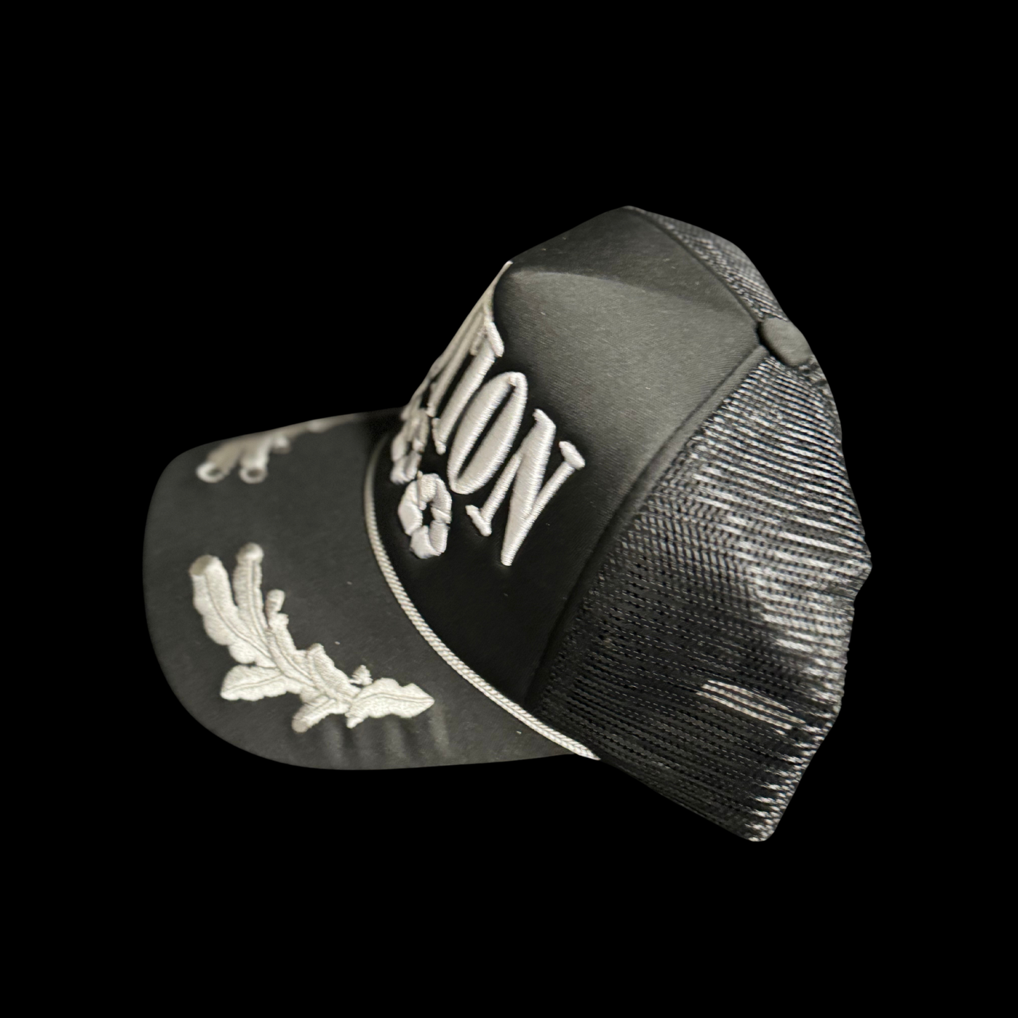 MOTION HAT BLACK & GREY EMBROIDERED