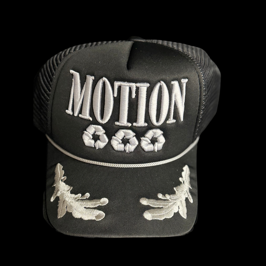 MOTION HAT BLACK & GREY EMBROIDERED