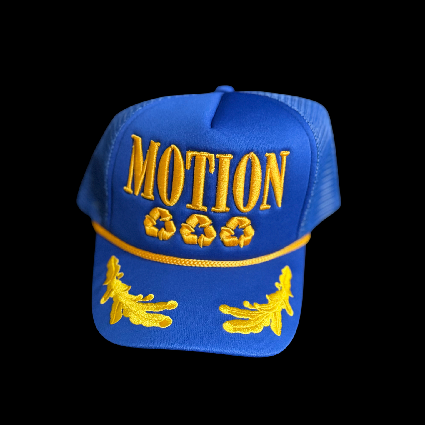 JUNKIE KARTEL MOTION HAT BLUE & GOLD EMBROIDERED