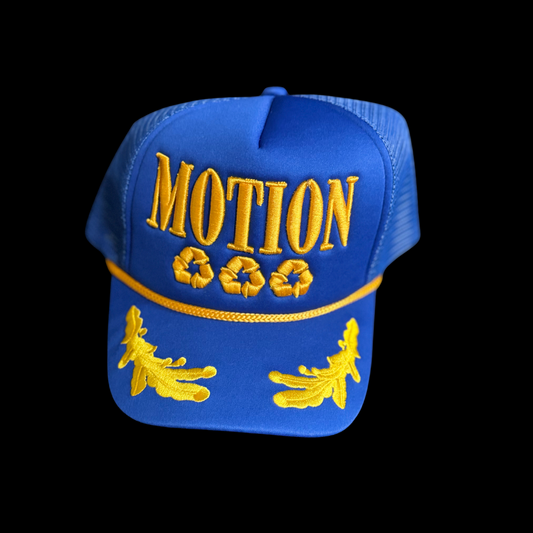 JUNKIE KARTEL MOTION HAT BLUE & GOLD EMBROIDERED