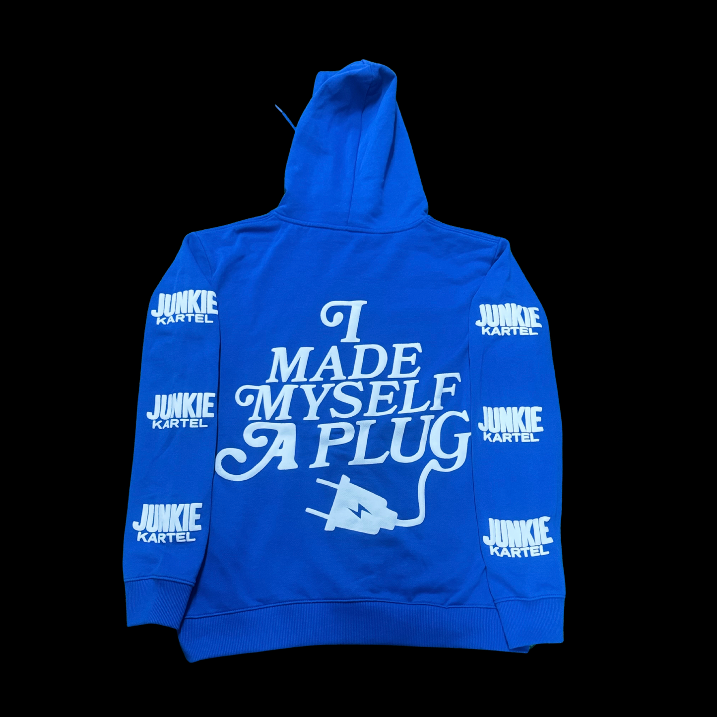 Blue Motion Zip Up Embroidery Hoodie