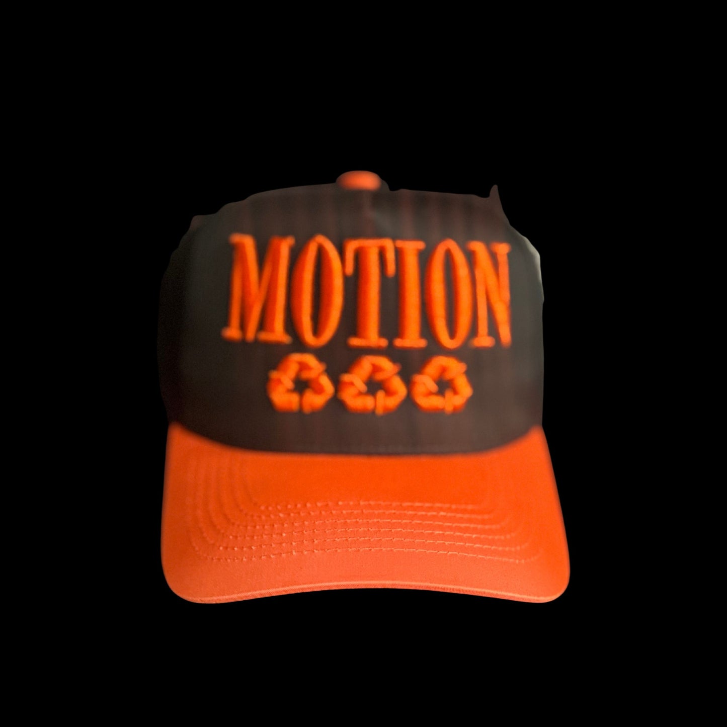 BLACK & ORANGE MOTION HAT