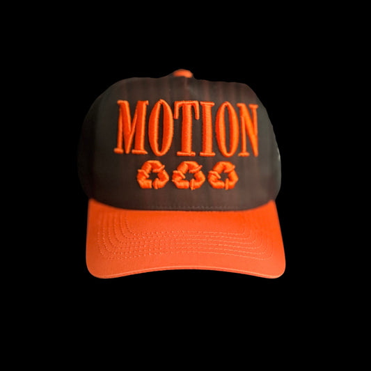 BLACK & ORANGE MOTION HAT