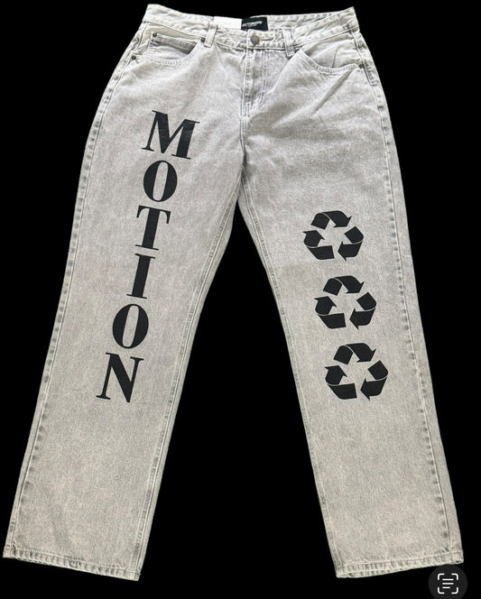 GRAY 501 BAGGY MOTION JEANS BLACK INK