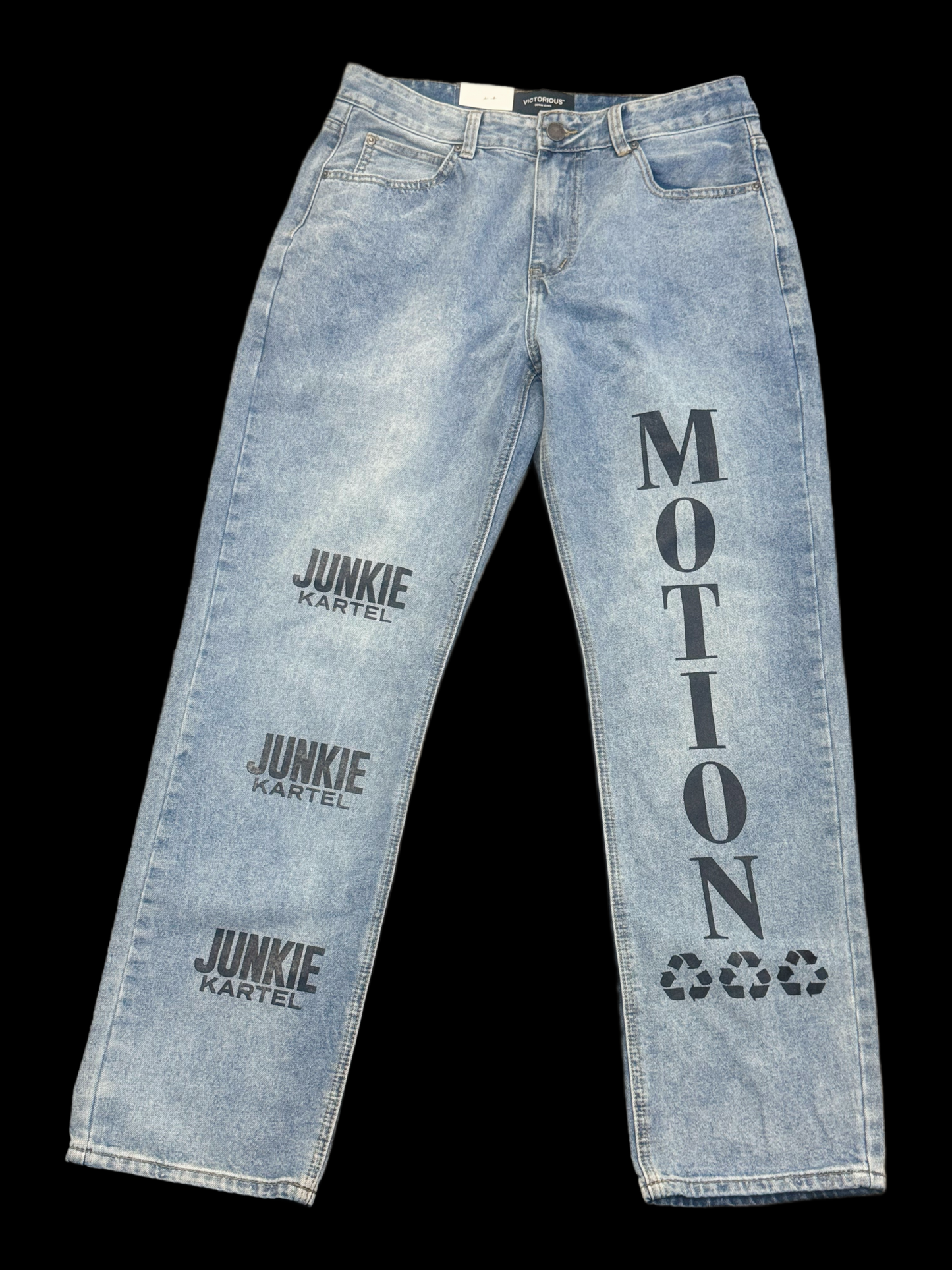 LIGHT INDIGO 501 BAGGY MOTION/JUNKIE KARTEL JEANS BLACK INK