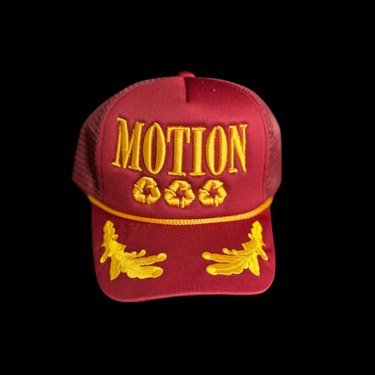 JUNKIE KARTEL MOTION HAT RED & GOLD EMBROIDERED