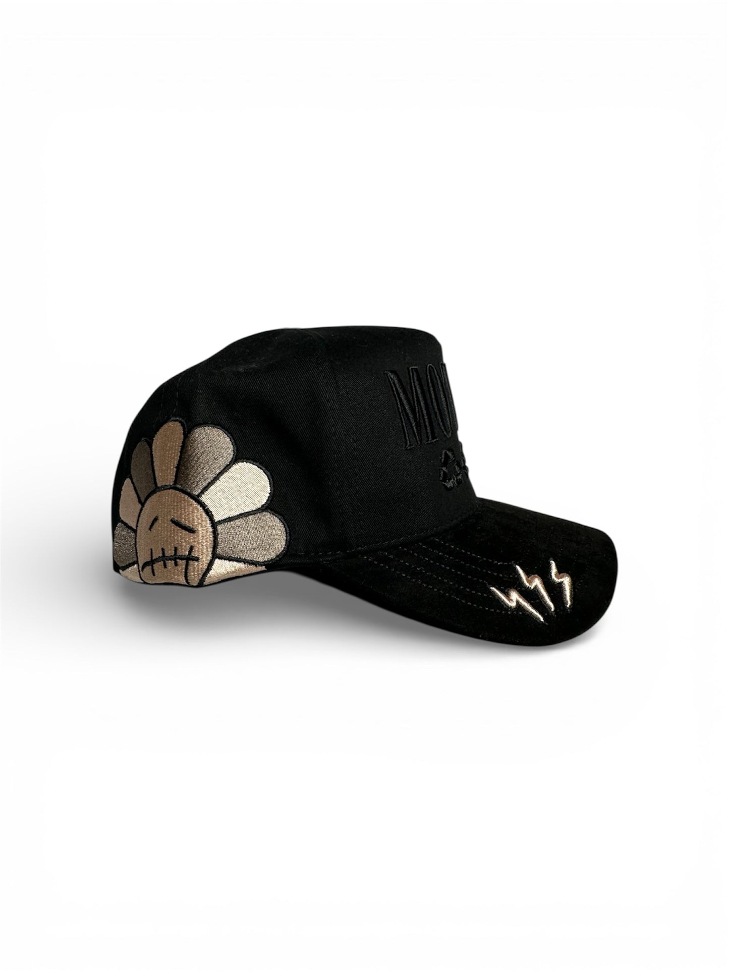 MOTION BLACK SEUDE FLOWER BLK ON BLK