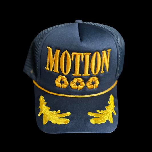 JUNKIE KARTEL MOTION HAT BLACK & GOLD EMBROIDERED