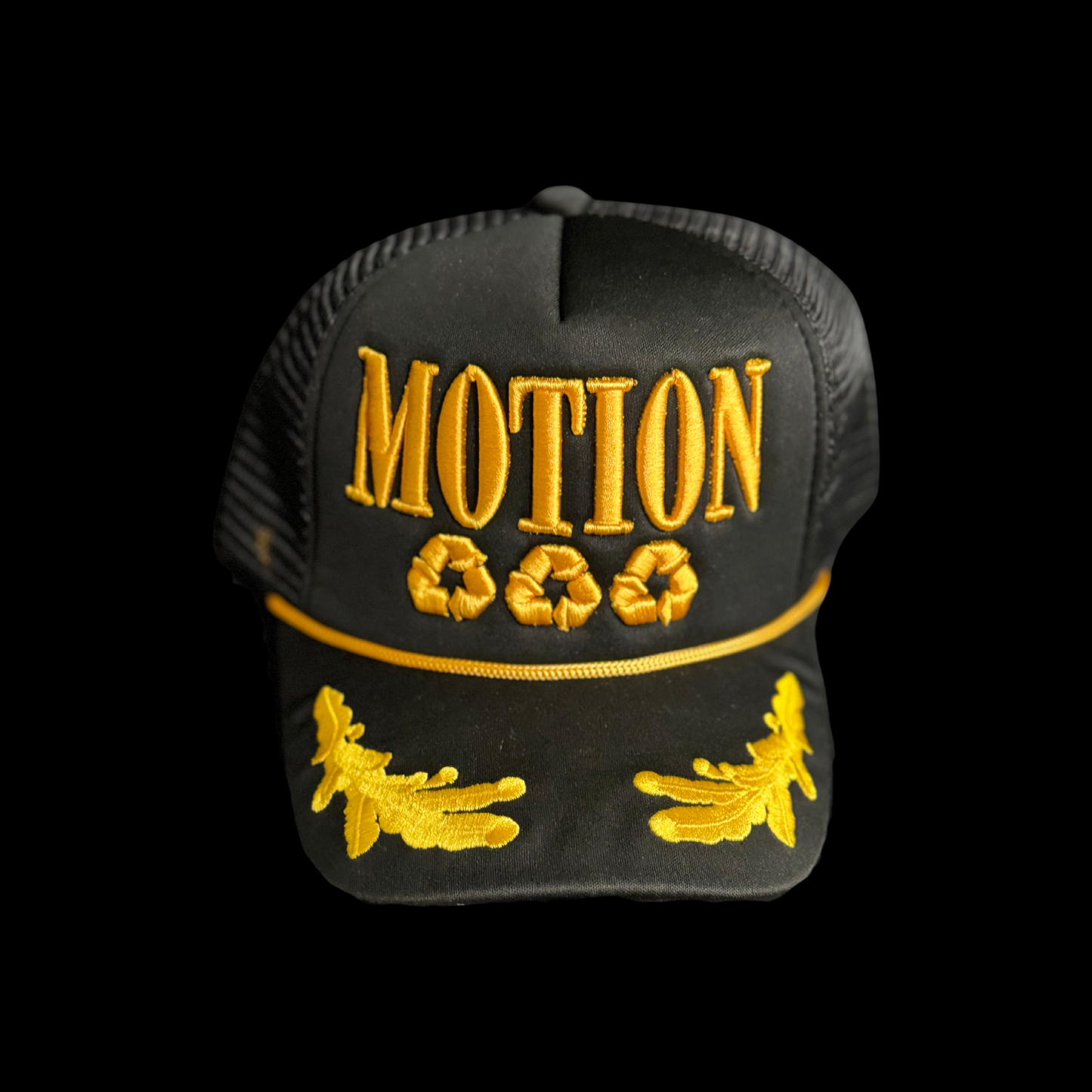 JUNKIE KARTEL MOTION HAT BLACK & GOLD EMBROIDERED