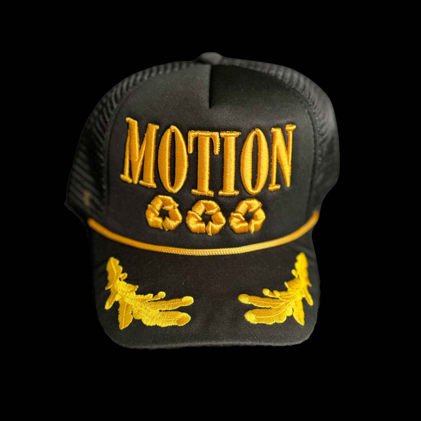 JUNKIE KARTEL MOTION HAT BLACK & GOLD EMBROIDERED