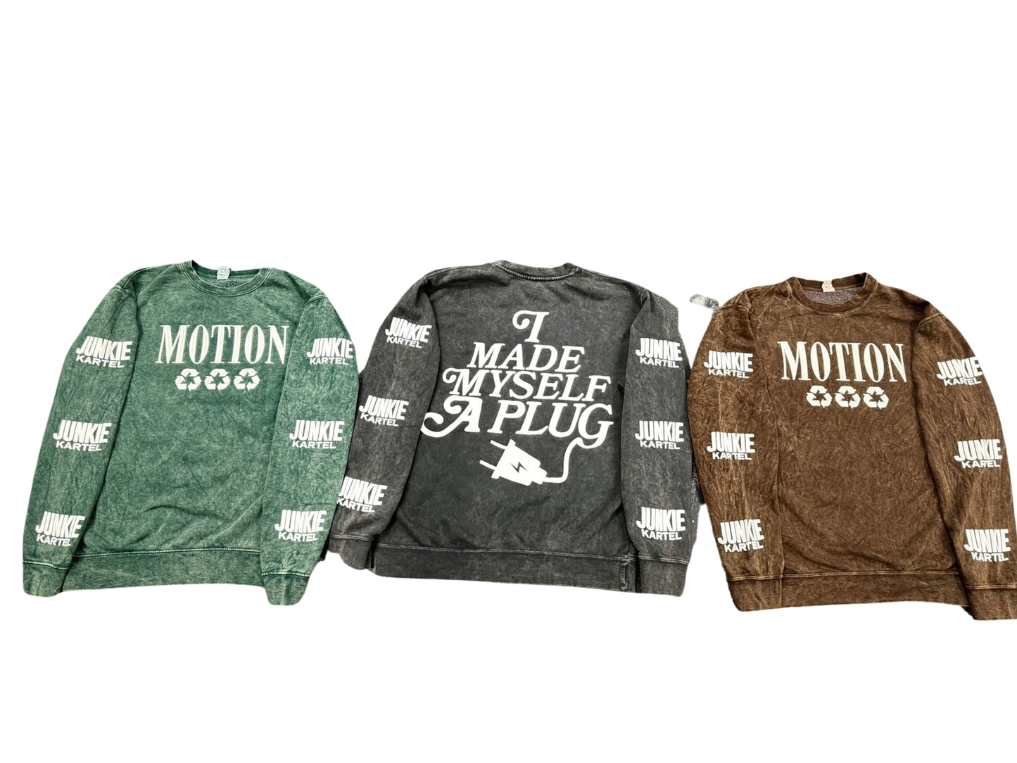 ** EXCLUSIVE * MOTION PLUG JUNKIE KARTEL VINTAGE CREWNECKS