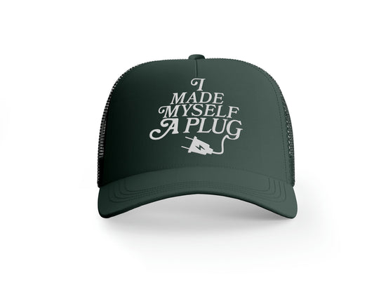 JUNKIE KARTEL I MADE MYSELF A PLUG HAT DARK GREEN