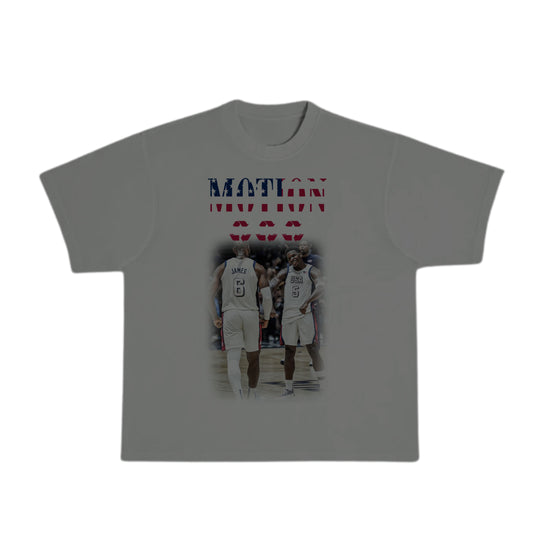 Antman and Lebron James  USA Motion Tshirt Grey