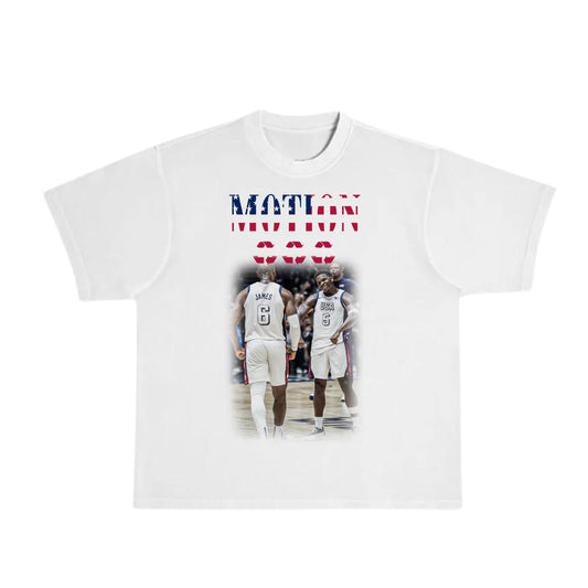 Antman and Lebron James  USA Motion Tshirt White